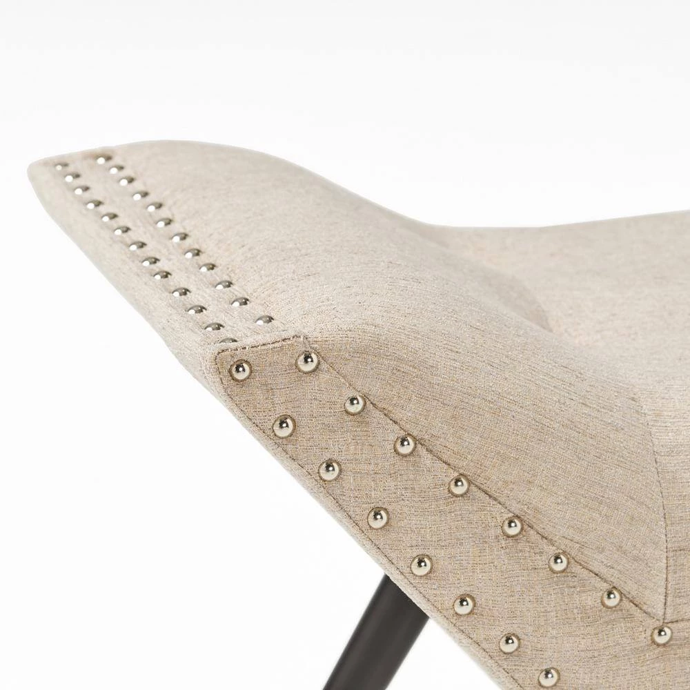Rosalynn Almond Tufted Ottoman Bench by Noble House - Image 6