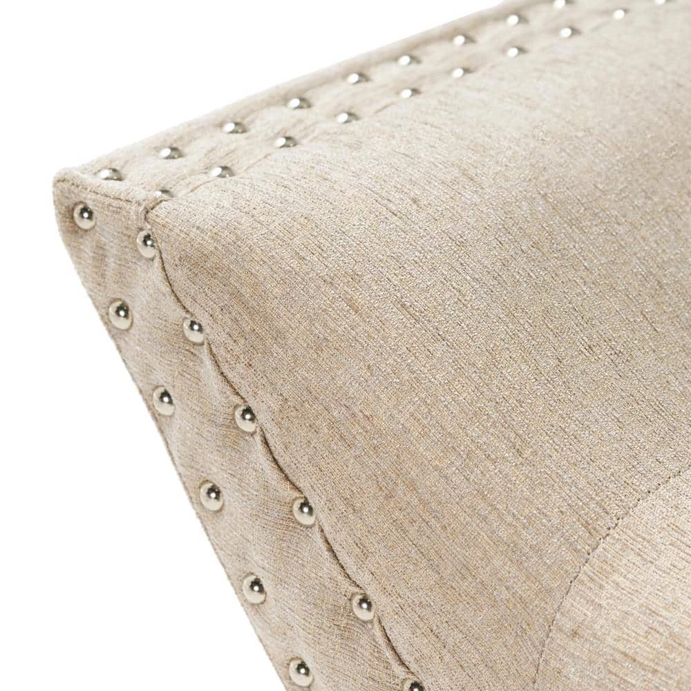 Rosalynn Almond Tufted Ottoman Bench by Noble House - Image 5
