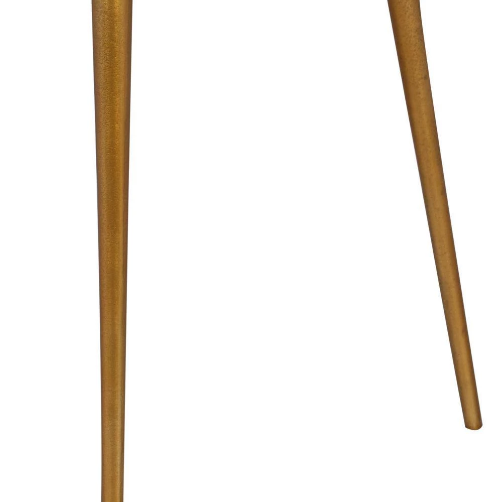 Everts 19 in. x 23.25 in. Antique Brass Round Metal End Table by Noble House - Image 2