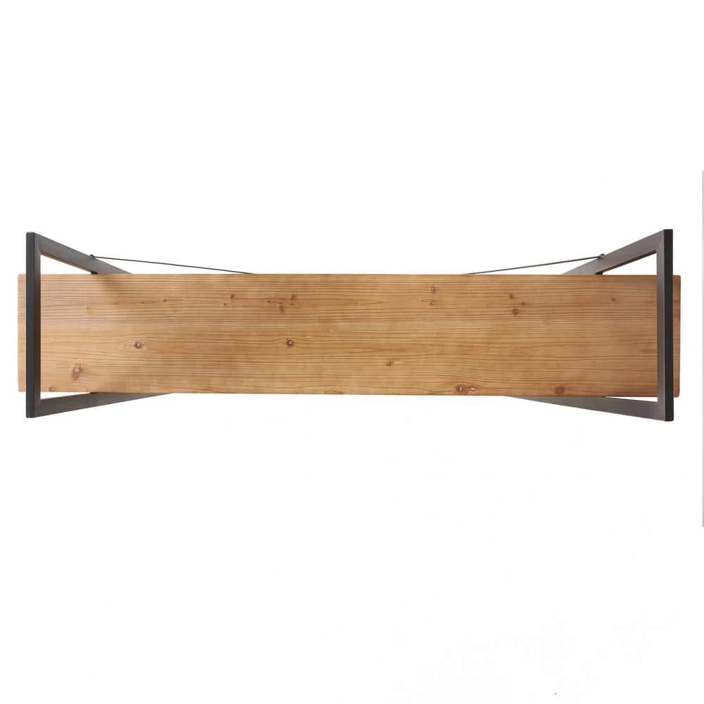 Irene 79 in. Antique Brown Wood 4-Shelf Accent Bookcase by Noble House - Image 7