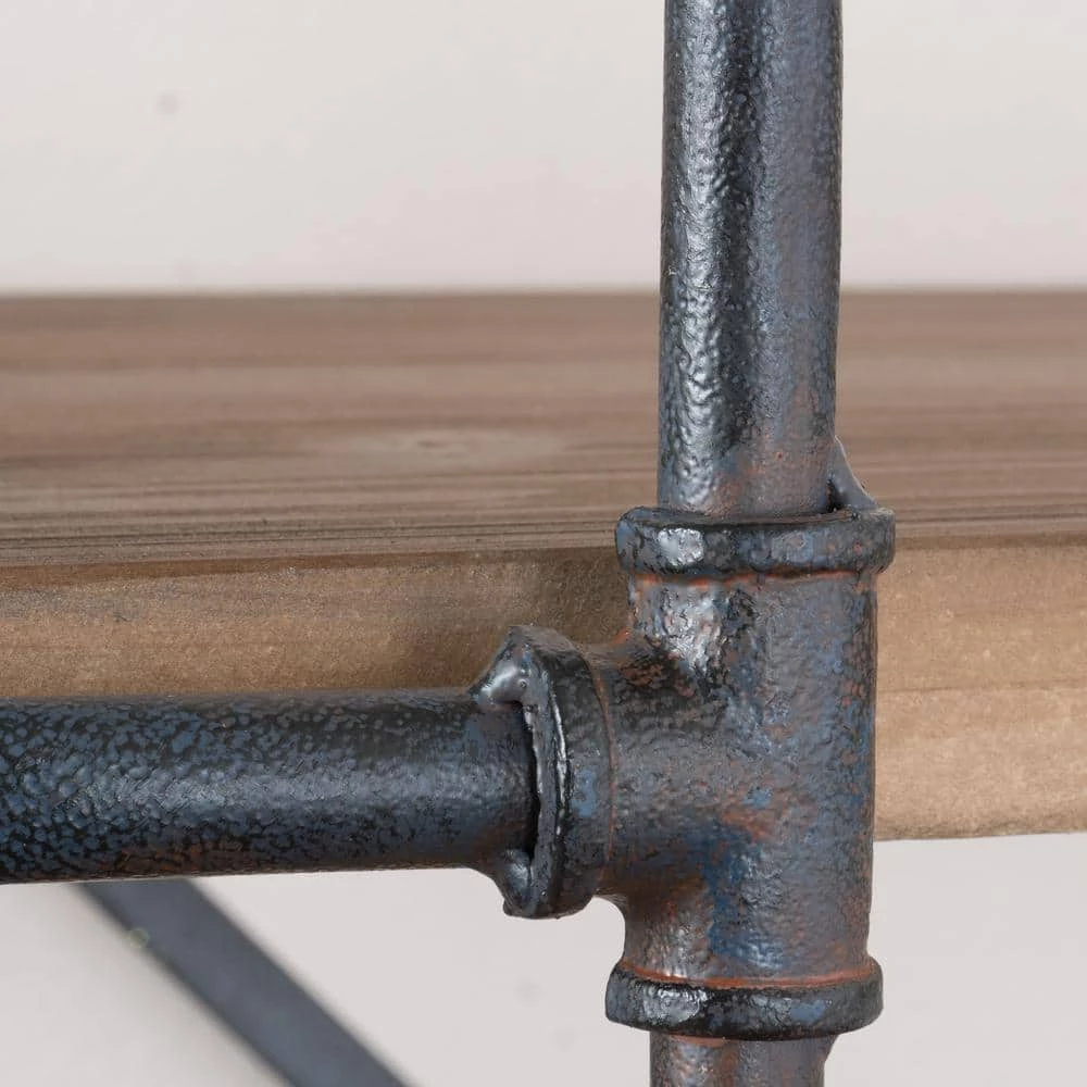 Cedarburg 66.75 in. Antique Brown Wood 5-Shelf Etagere Bookcase by Noble House - Image 4