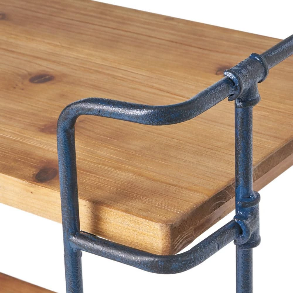 Cedarburg 40.75 in. Antique Brown Wood 3-Shelf Etagere Bookcase by Noble House - Image 5