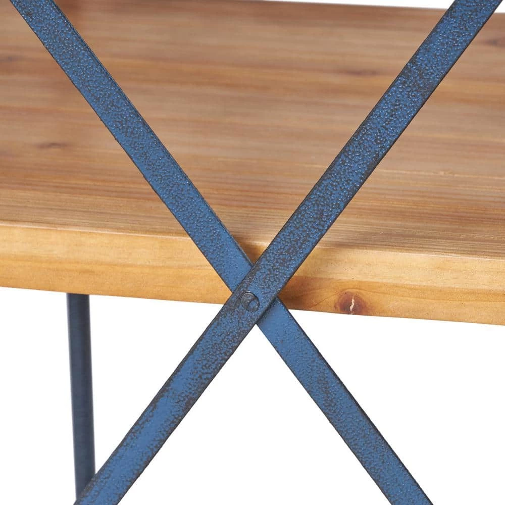 Cedarburg 40.75 in. Antique Brown Wood 3-Shelf Etagere Bookcase by Noble House - Image 4