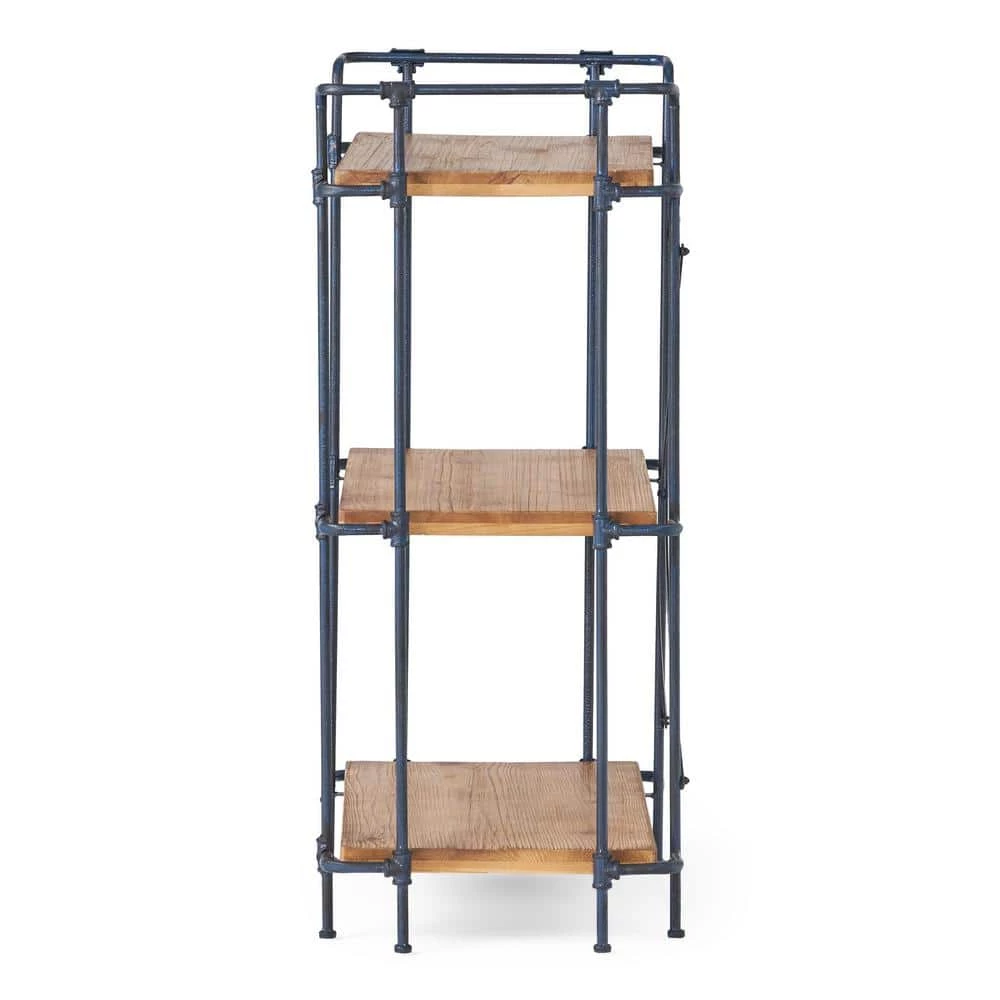Cedarburg 40.75 in. Antique Brown Wood 3-Shelf Etagere Bookcase by Noble House - Image 2