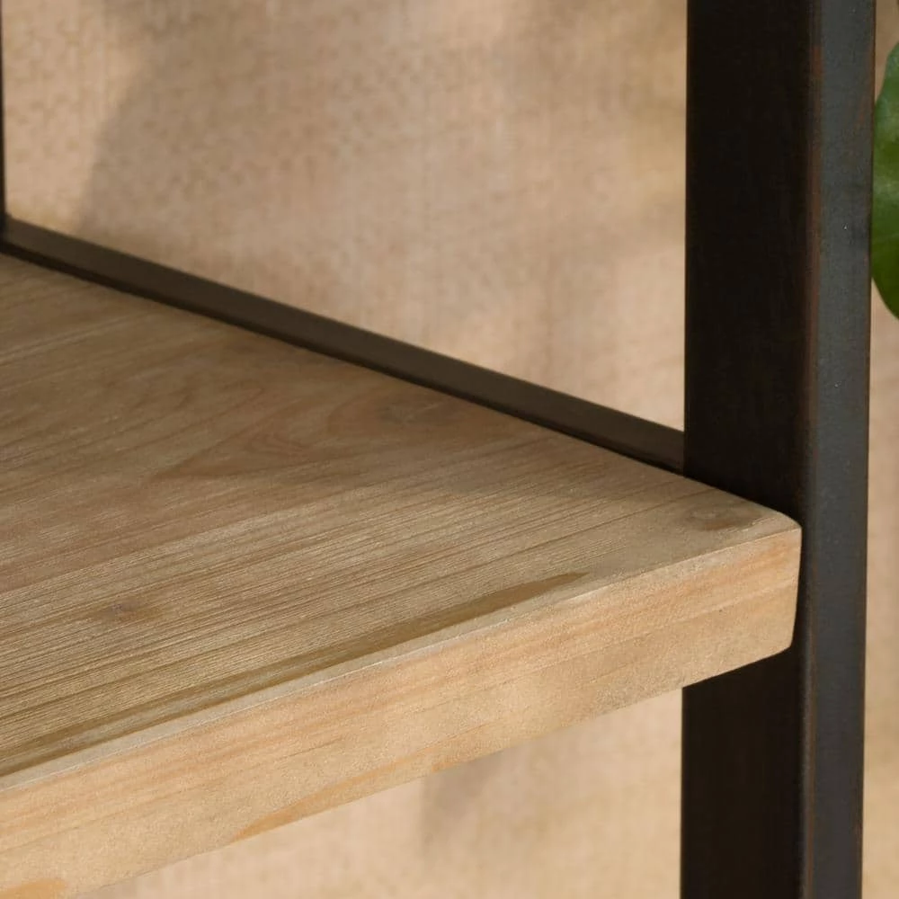 Winsten 22.00 in. Antique Brown Wood 4-Shelf Accent Bookcase by Noble House - Image 5