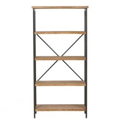 Winsten 22.00 in. Antique Brown Wood 4-Shelf Accent Bookcase by Noble House