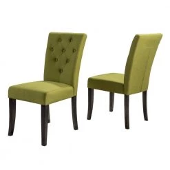 Nyomi Apple Fabric Tufted Dining Chair (Set of 2) by Noble House
