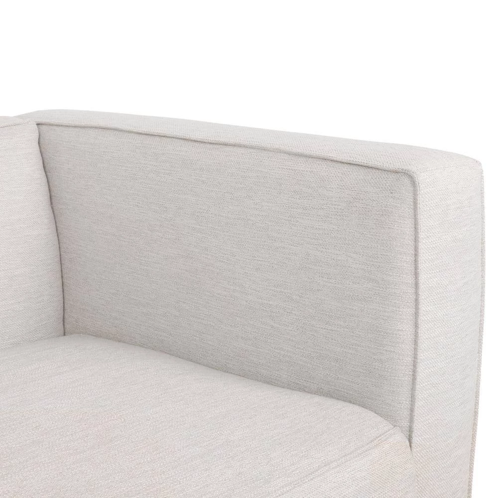 Bartram 2-Seat Beige and Dark Walnut Fabric Loveseat by Noble House - Image 7