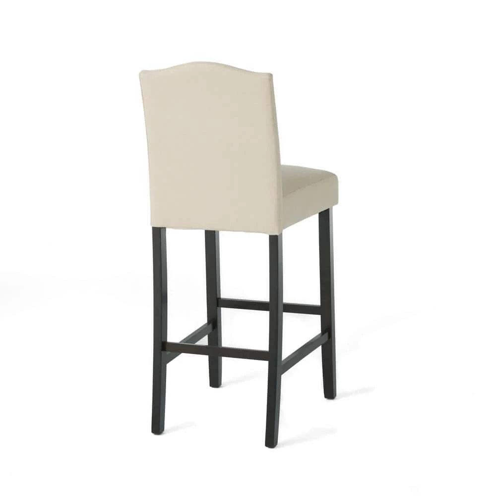 Markson 30 in. Beige Studded Bar Stool (Set of 2) by Noble House - Image 9