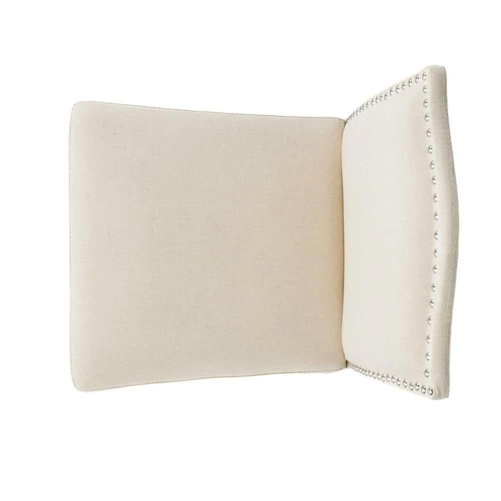 Markson 30 in. Beige Studded Bar Stool (Set of 2) by Noble House - Image 3