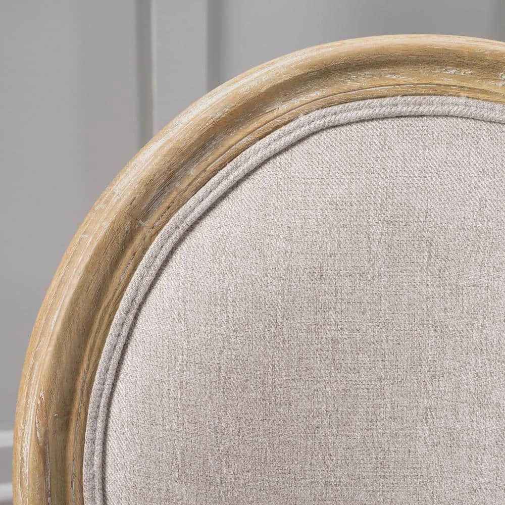 Phinnaeus Beige Fabric Dining Chairs (Set of 2) by Noble House - Image 3