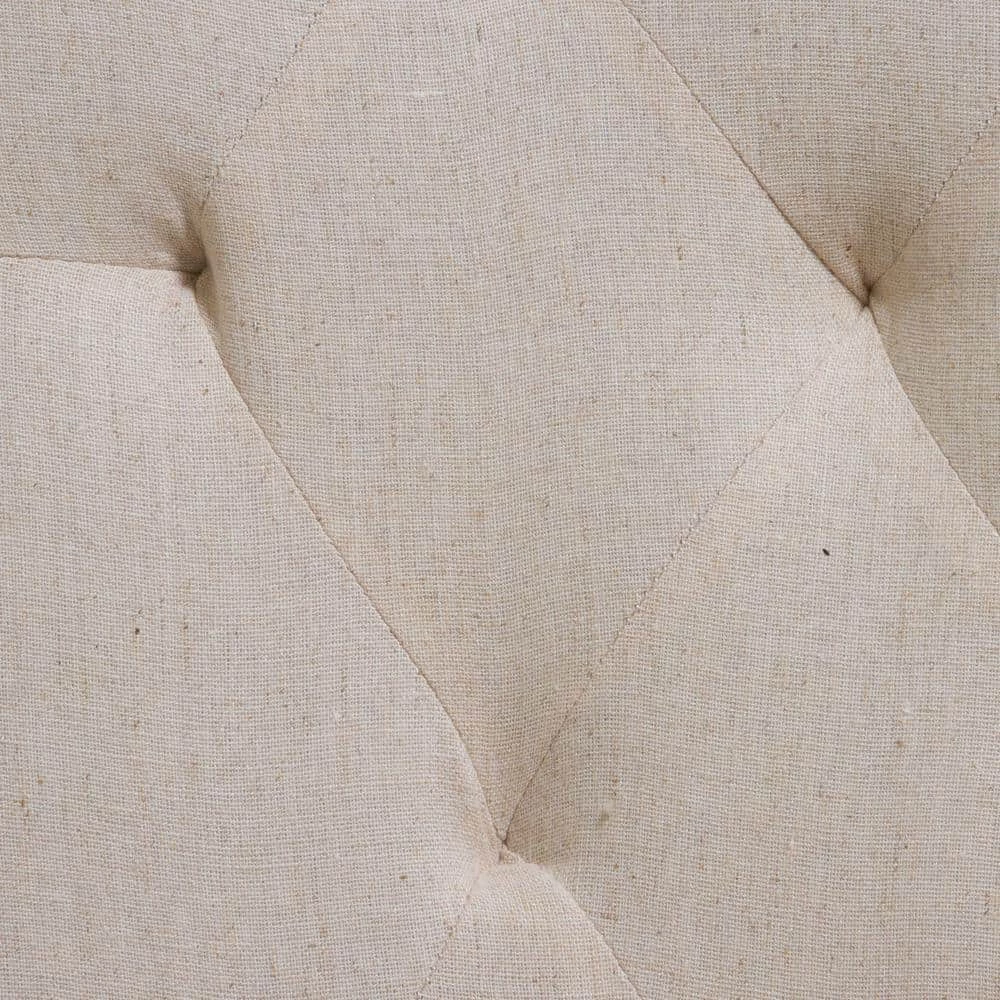 Hayden Beige Upholstered Dining Chairs (Set of 2) by Noble House - Image 4