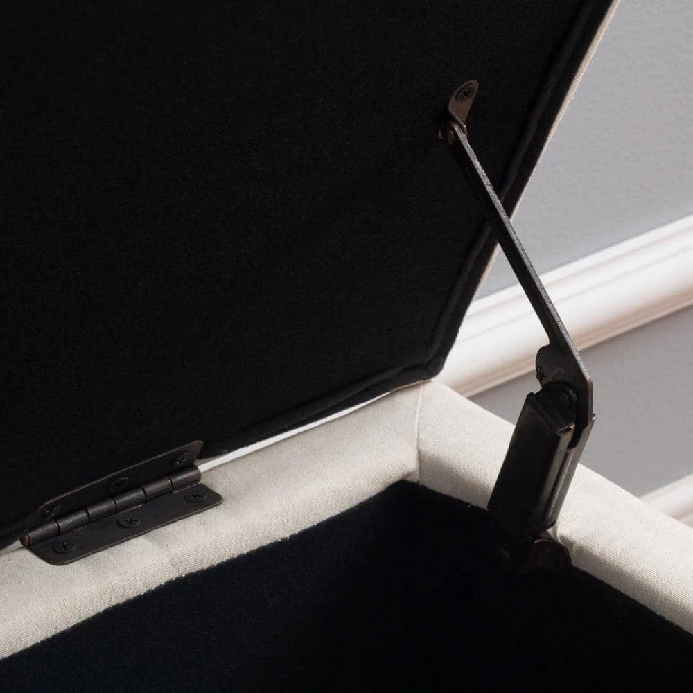 Juliana Beige Fabric Storage Ottoman by Noble House - Image 3