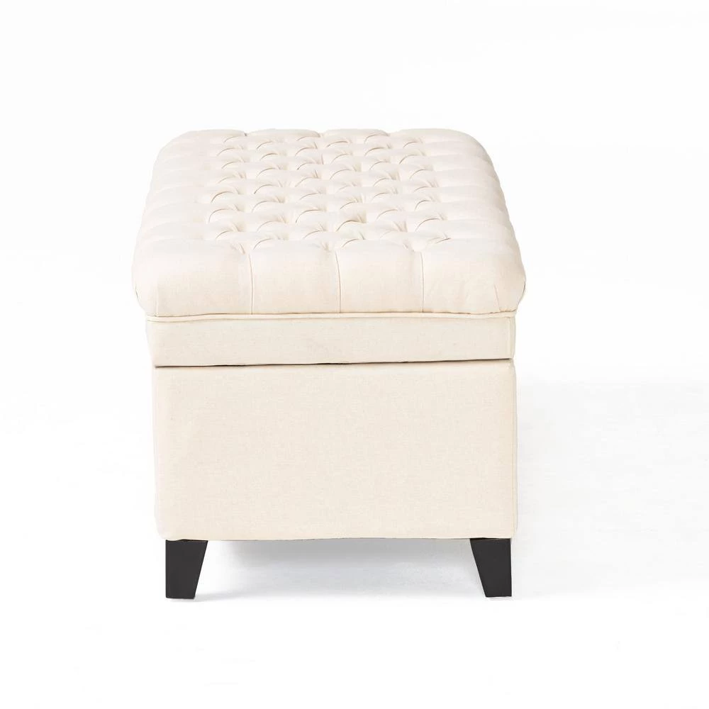 Juliana Beige Fabric Storage Ottoman by Noble House - Image 6
