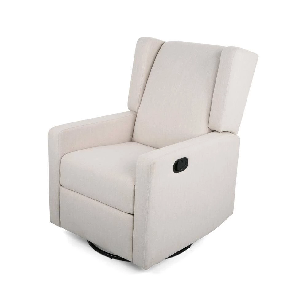 Hounker Beige Fabric Recliner by Noble House - Image 5
