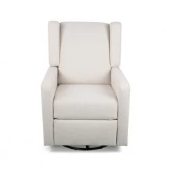 Hounker Beige Fabric Recliner by Noble House