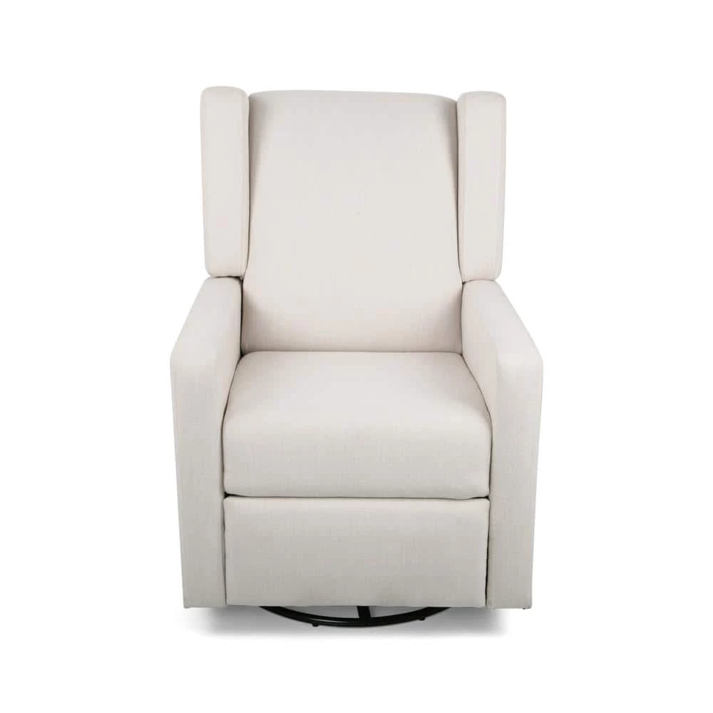Hounker Beige Fabric Recliner by Noble House