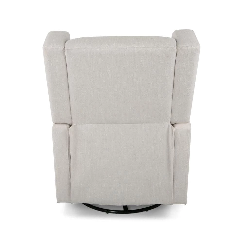 Hounker Beige Fabric Recliner by Noble House - Image 4