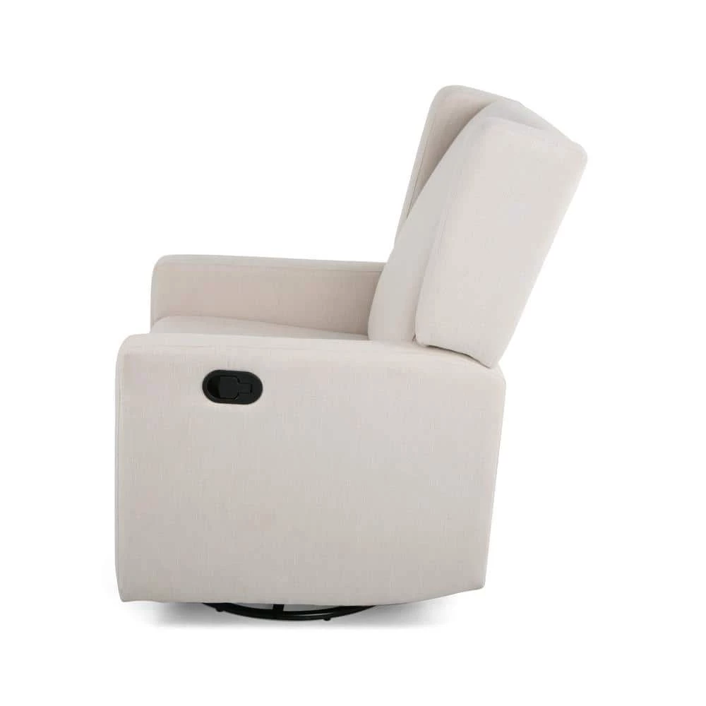 Hounker Beige Fabric Recliner by Noble House - Image 2
