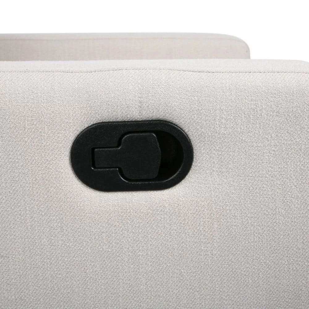 Hounker Beige Fabric Recliner by Noble House - Image 8