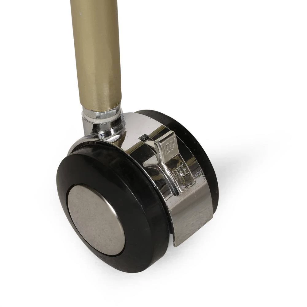 Mauhaut 36.5 in. Black, Gold, and Antique 3-Shelf Circular Bookcase with Wheels by Noble House - Image 9