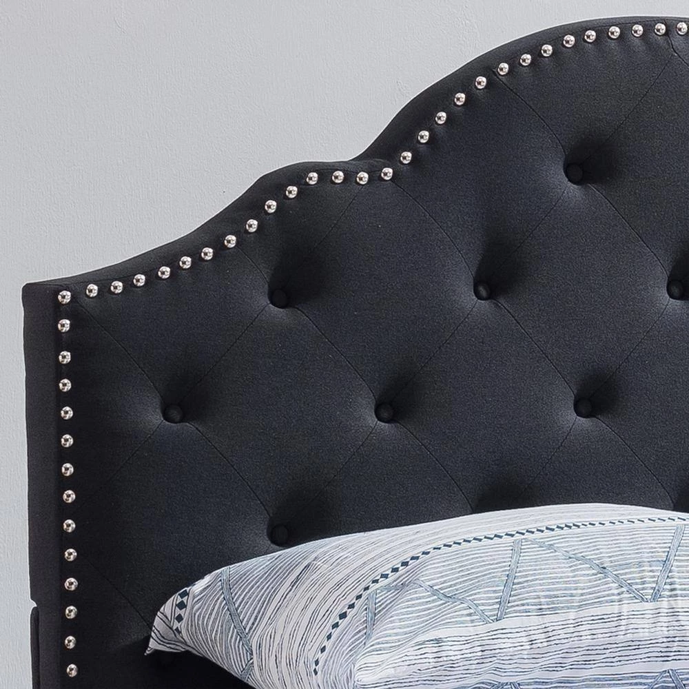 Cordeaux Queen Wood Upholstered Bed Frame by Noble House - Image 4