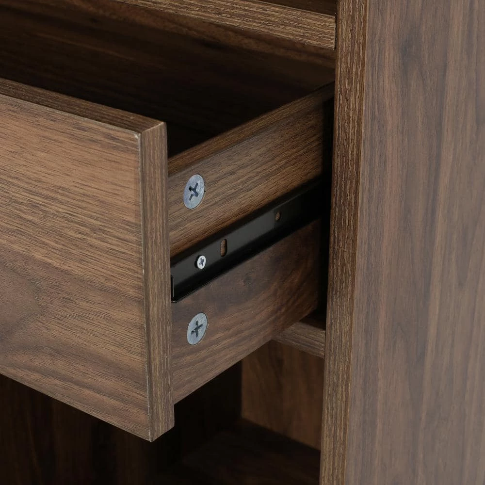 Fraser Walnut and Black Book Case by Noble House - Image 3