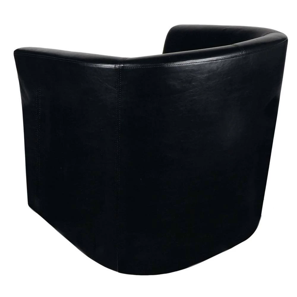 Daymian Black PU Swivel Club Chair by Noble House - Image 7
