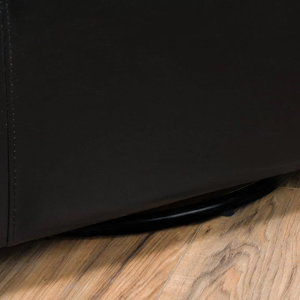 Daymian Black PU Swivel Club Chair by Noble House - Image 5