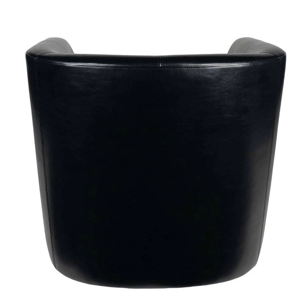 Daymian Black PU Swivel Club Chair by Noble House - Image 3