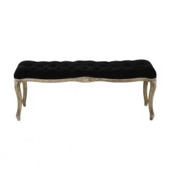 Tassia Black Bench with Upholstered (18.5 in. x 46.5 in. x 17 in.) by Noble House