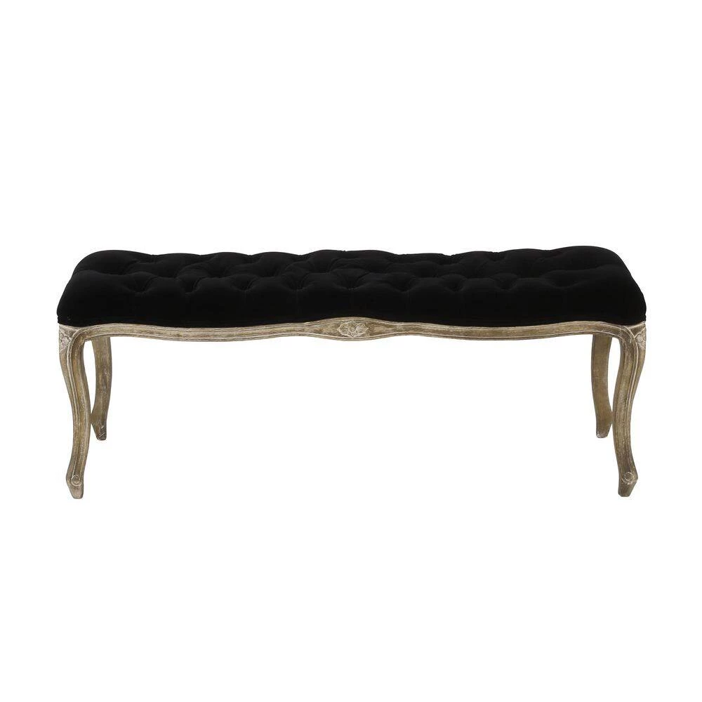 Tassia Black Bench with Upholstered (18.5 in. x 46.5 in. x 17 in.) by Noble House - Image 2