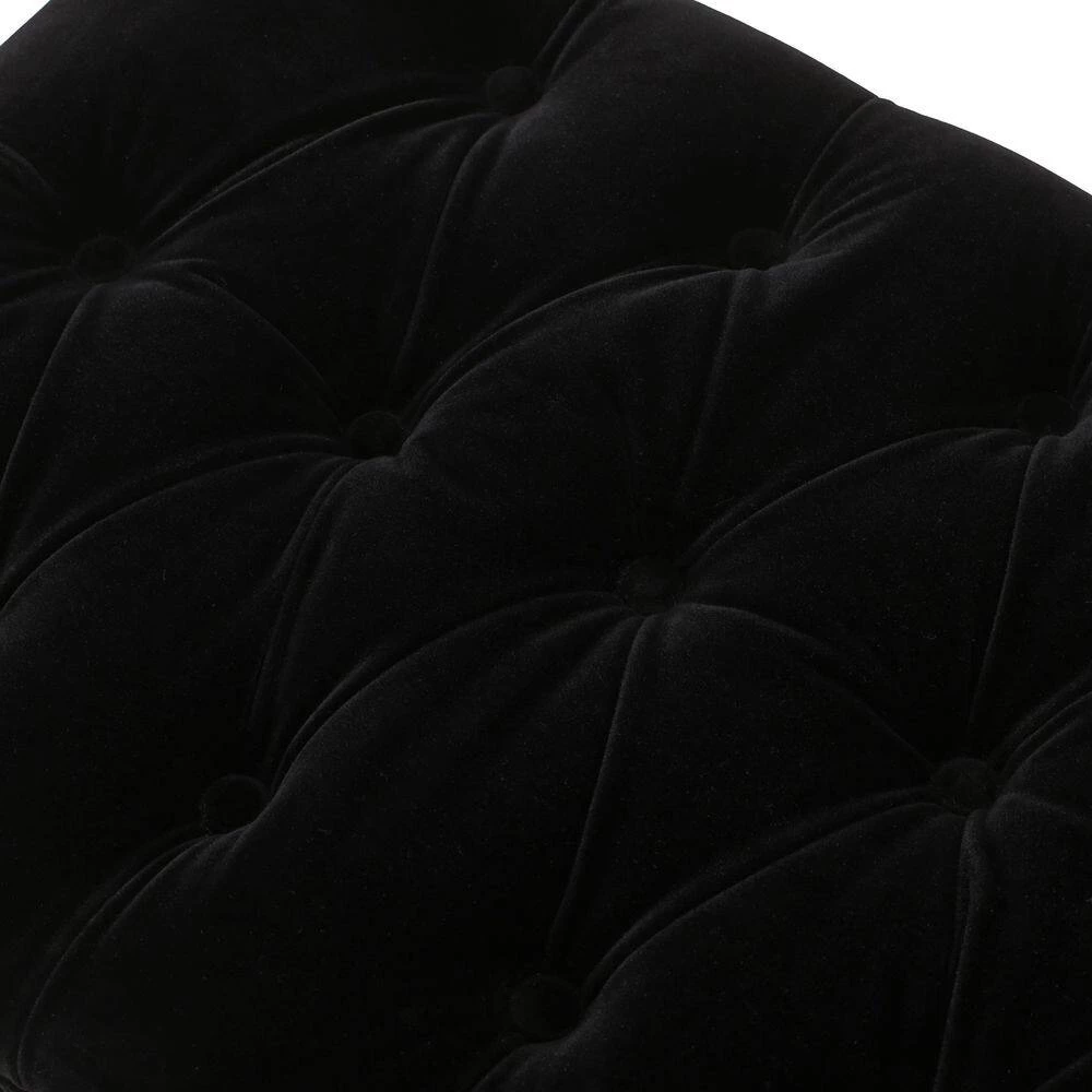 Tassia Black Bench with Upholstered (18.5 in. x 46.5 in. x 17 in.) by Noble House - Image 7