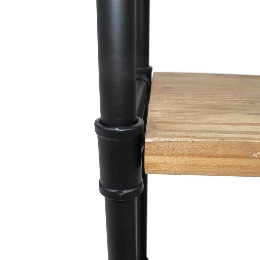 Honeysuckle 39.5 in. Black Metal 3-Shelf Etagere Bookcase with Open Back by Noble House - Image 4