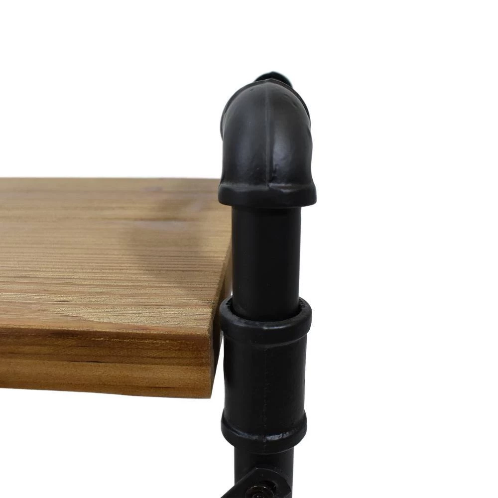 Honeysuckle 39.5 in. Black Metal 3-Shelf Etagere Bookcase with Open Back by Noble House - Image 3