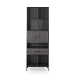 Fraser Dark Grey and Black Book Case by Noble House
