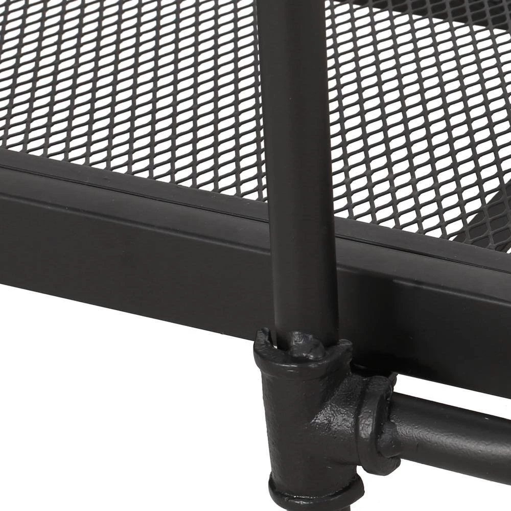 Kiannah 66.75 in. Matte Black Iron Mesh 5 Shelf Etagere Bookcase by Noble House - Image 5