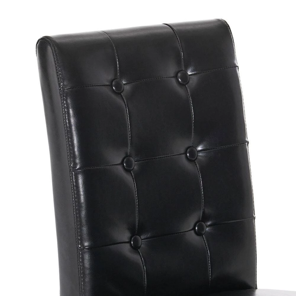 Roland Black Leather Dining Chairs (Set of 2) by Noble House - Image 8