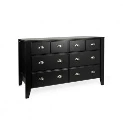 Bellic 6-Drawer Black Dresser 32.25 in. x 52.8 in. x 19.4 in. by Noble House
