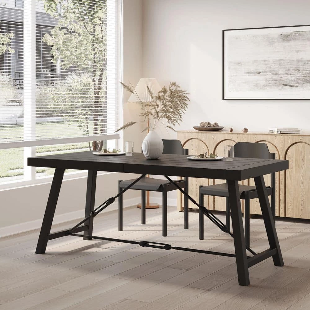 Aubrie Black Dining Table by Noble House - Image 10