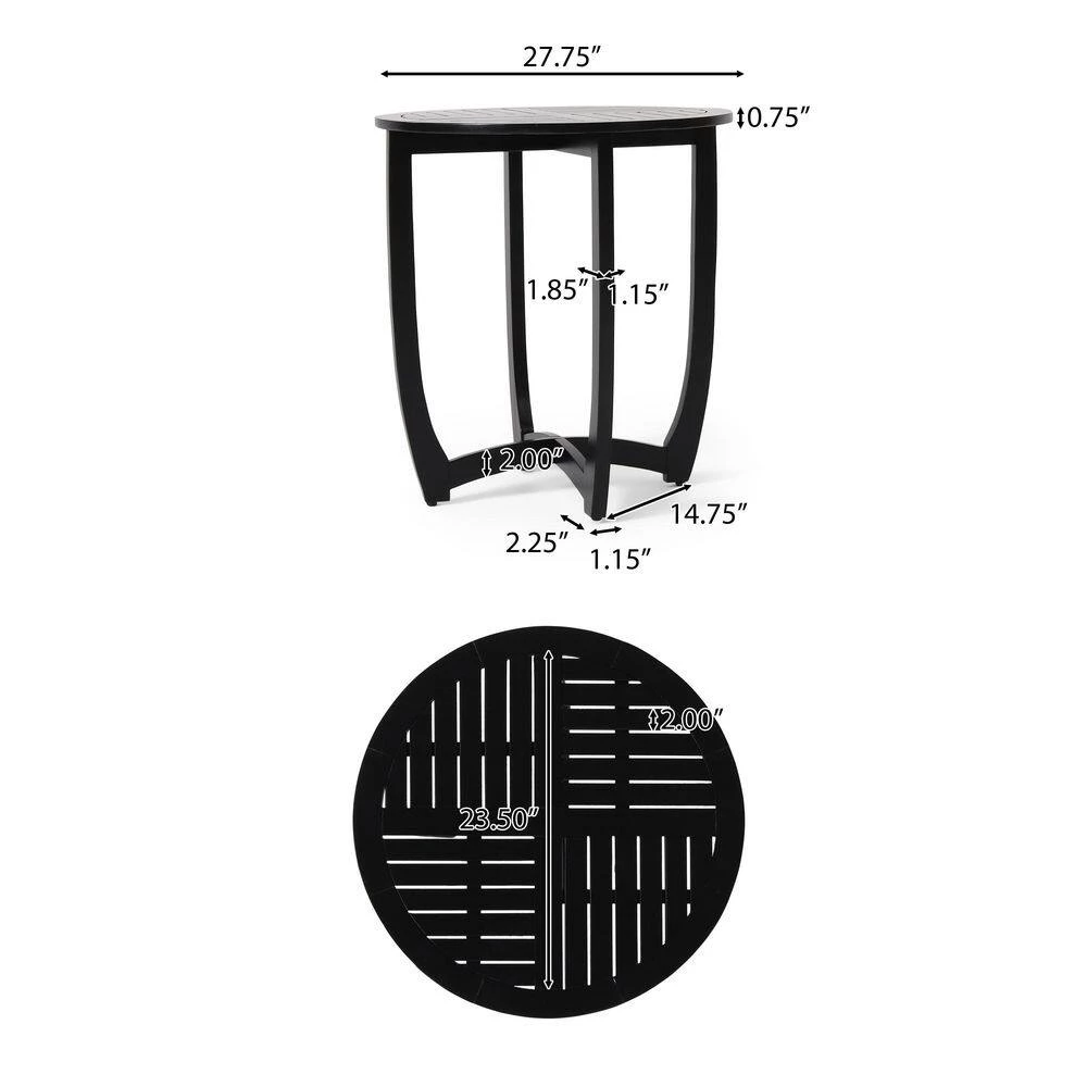 Tavon Black Indoor Dining Table by Noble House - Image 5