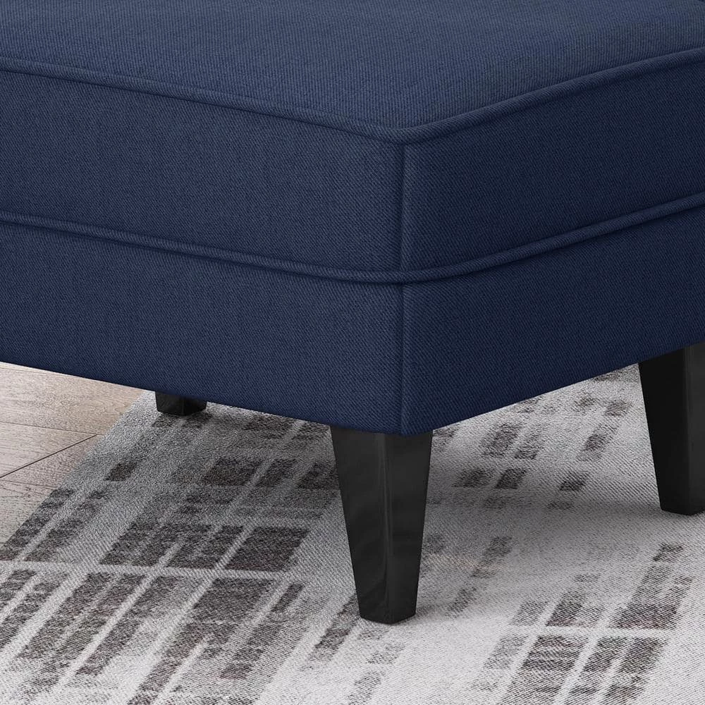 Correia Blue Fabric Upholstered Club Chair with Ottoman by Noble House - Image 6