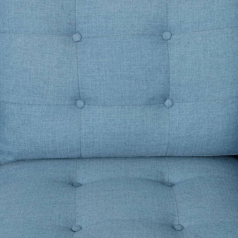Adderbury 82.75 in. Blue Solid Fabric 3-Seat Lawson Sofa by Noble House - Image 7