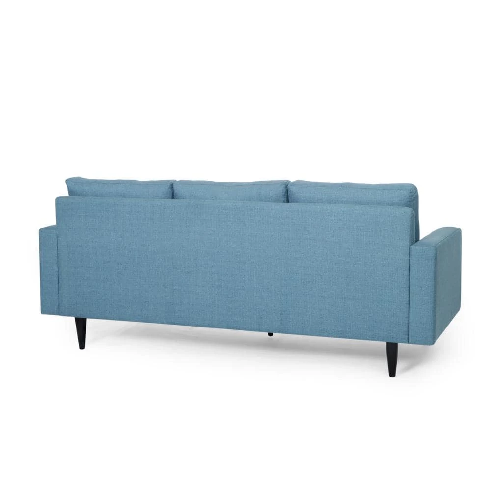 Adderbury 82.75 in. Blue Solid Fabric 3-Seat Lawson Sofa by Noble House - Image 6