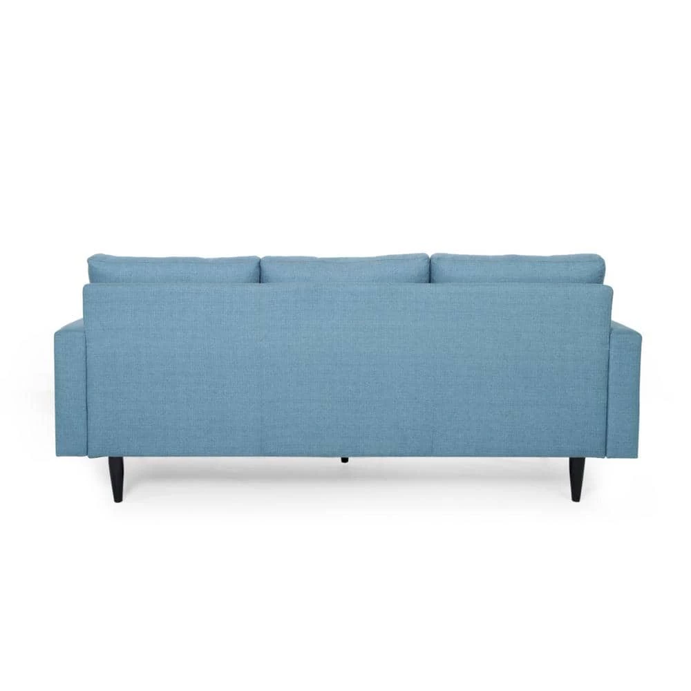 Adderbury 82.75 in. Blue Solid Fabric 3-Seat Lawson Sofa by Noble House - Image 4