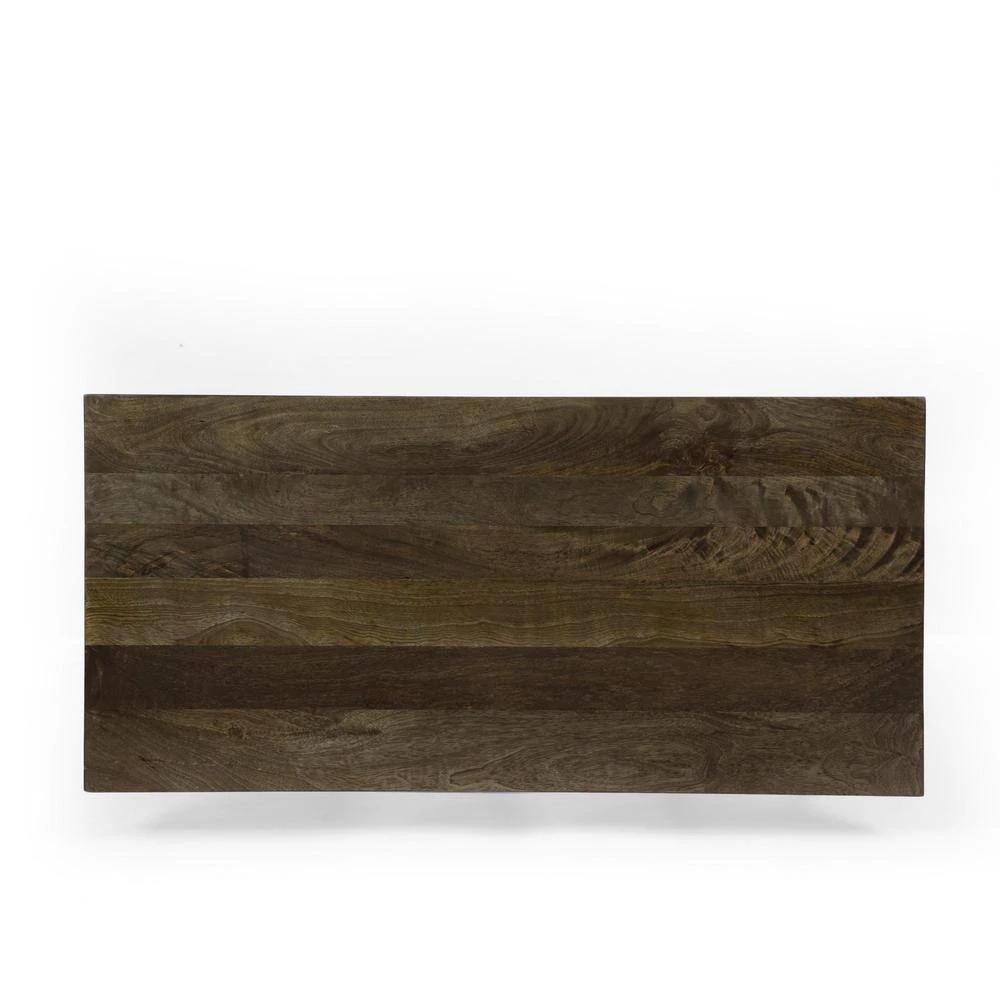 Darke 42 in. Modern Industrial Handmade Mango Wood Console Table, Brown and Black by Noble House - Image 3