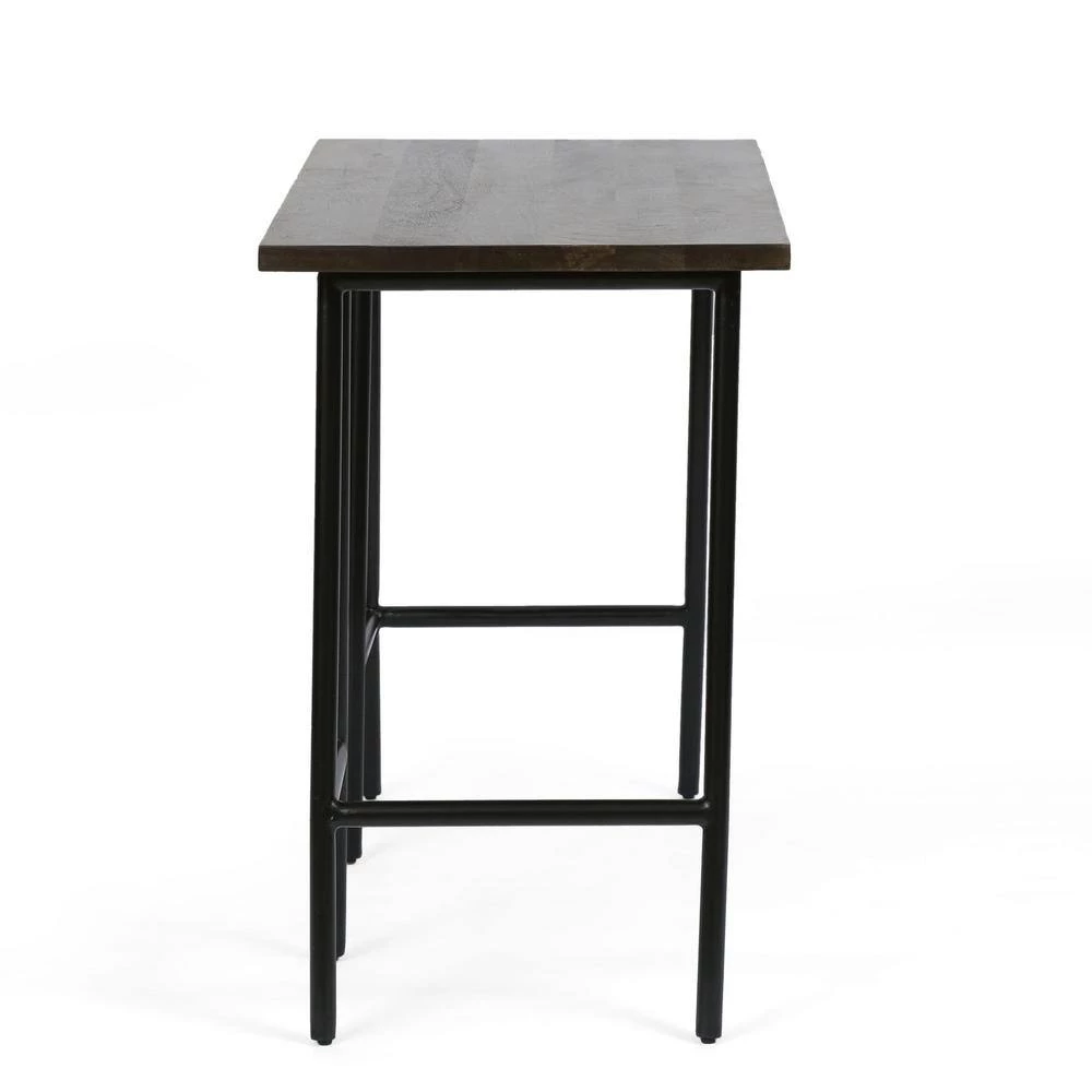 Darke 42 in. Modern Industrial Handmade Mango Wood Console Table, Brown and Black by Noble House - Image 2