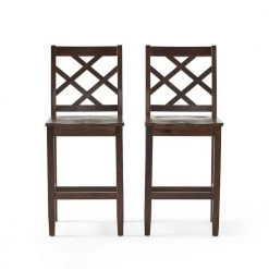 Harmon 26.18 in. Brown Acacia Counter Chair by Noble House