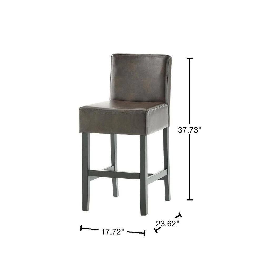 Portman 37.73 in. Brown Counter Stools (Set of 2) by Noble House - Image 3