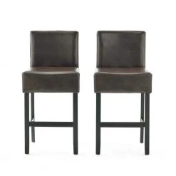 Portman 37.73 in. Brown Counter Stools (Set of 2) by Noble House
